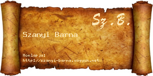 Szanyi Barna névjegykártya